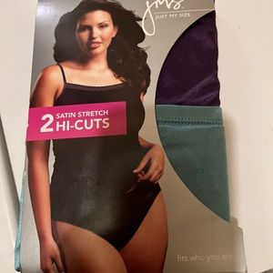 2 Pack Satin Stretch Hi Cuts panties size 14